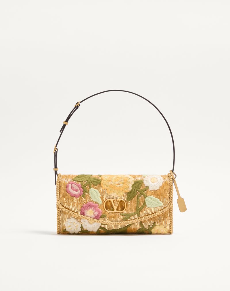 Bolsa de ombro pequena bordada Valentino Garavani Devain