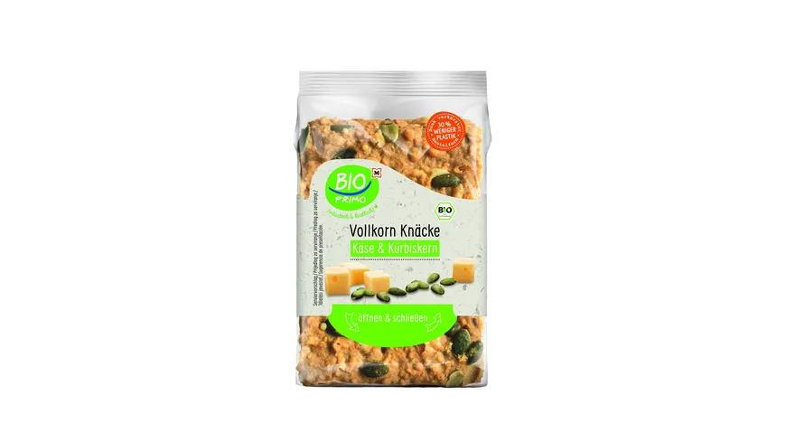 BIO PRIMO Bio Vollkorn-Knäckebrot – Käse & Kürbiskern 200 g