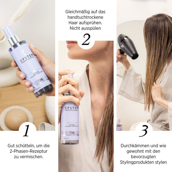 System Professional LipidCode Luxeblond Bi-Phase UV & Heat Protector LB5 Spray-Conditioner