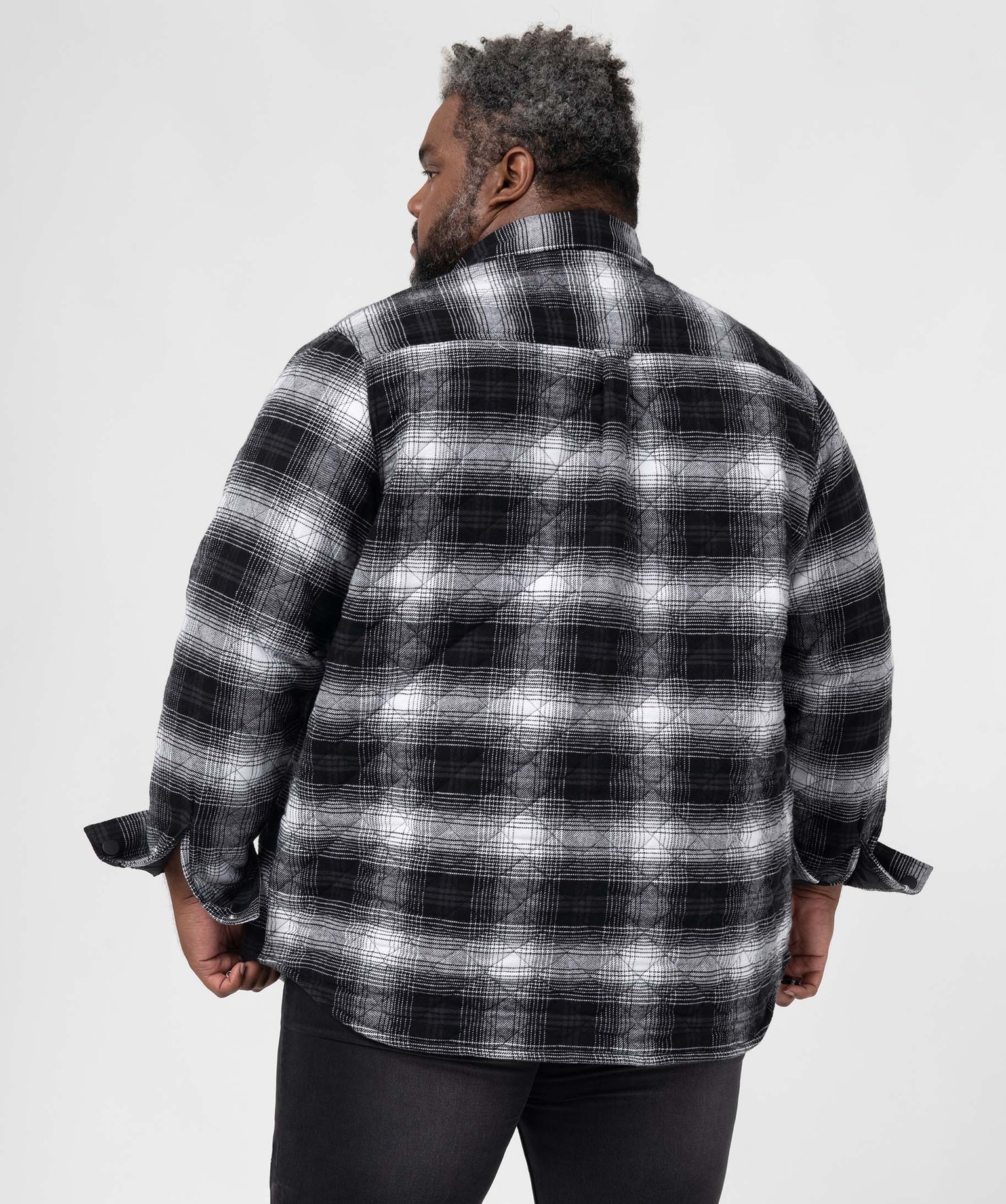 Surchemise homme grande taille à carreaux noir | GEMO