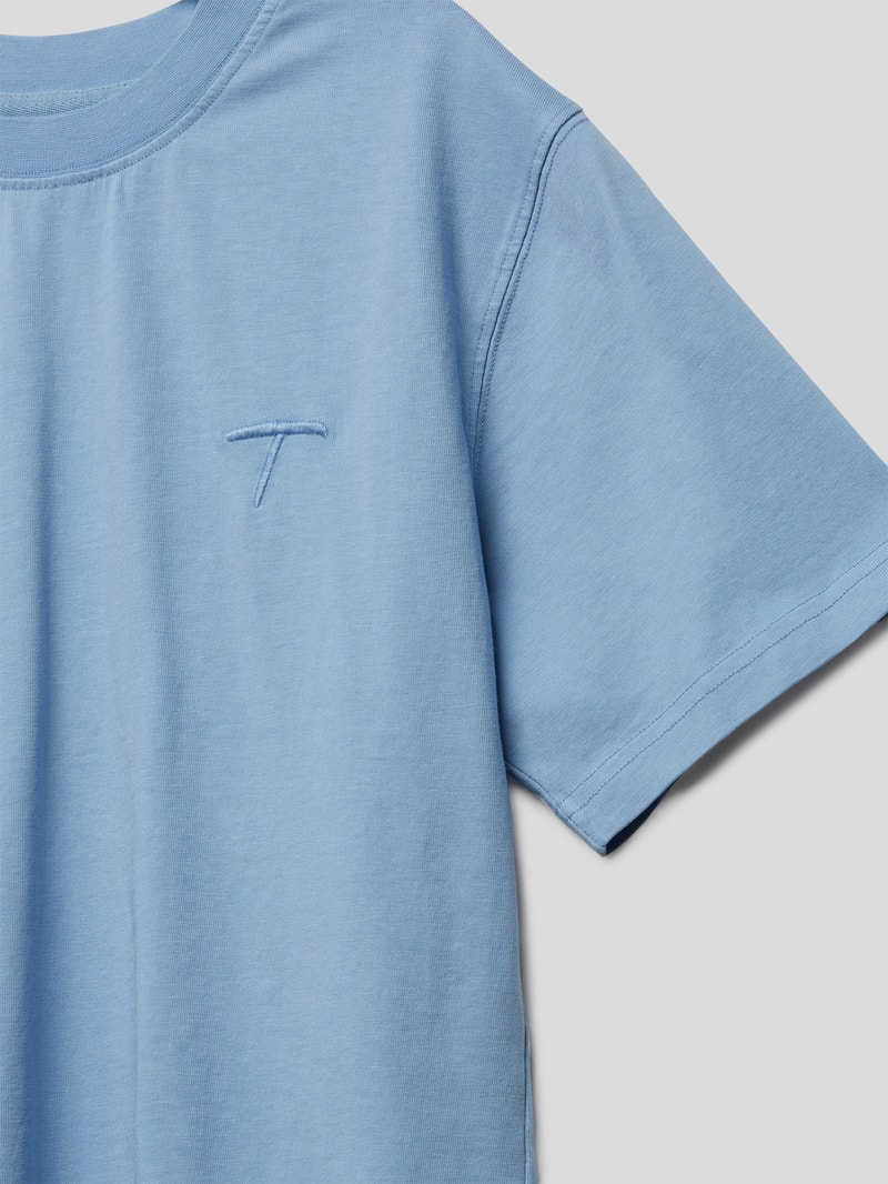 T-Shirt mit Stitching in bleu
