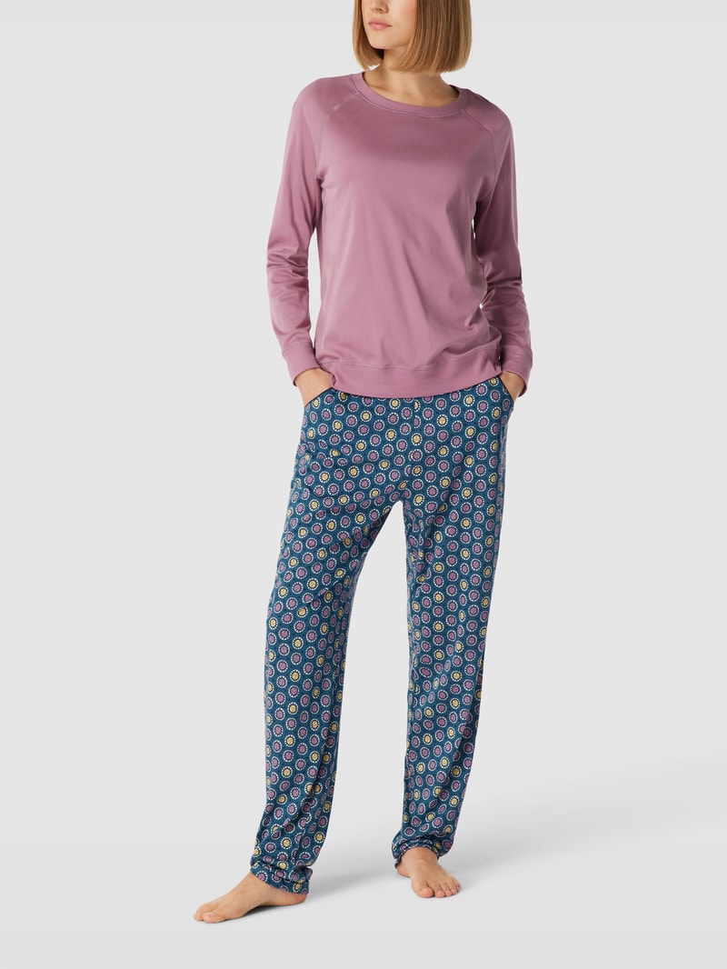 Pyjama-Hose mit Allover-Muster in petrol
