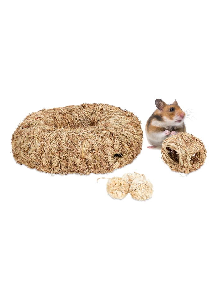 relaxdays 5-tlg. Hamsterzubehör in Natur günstig kaufen onesize