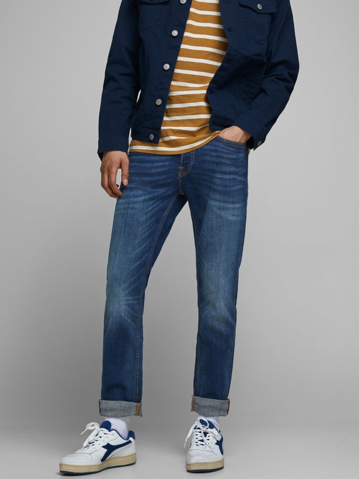 Jack & Jones Jeans TIM Straight Legs Flat Front TIM ORIGINAL in Dunkelblau-2 günstig kaufen