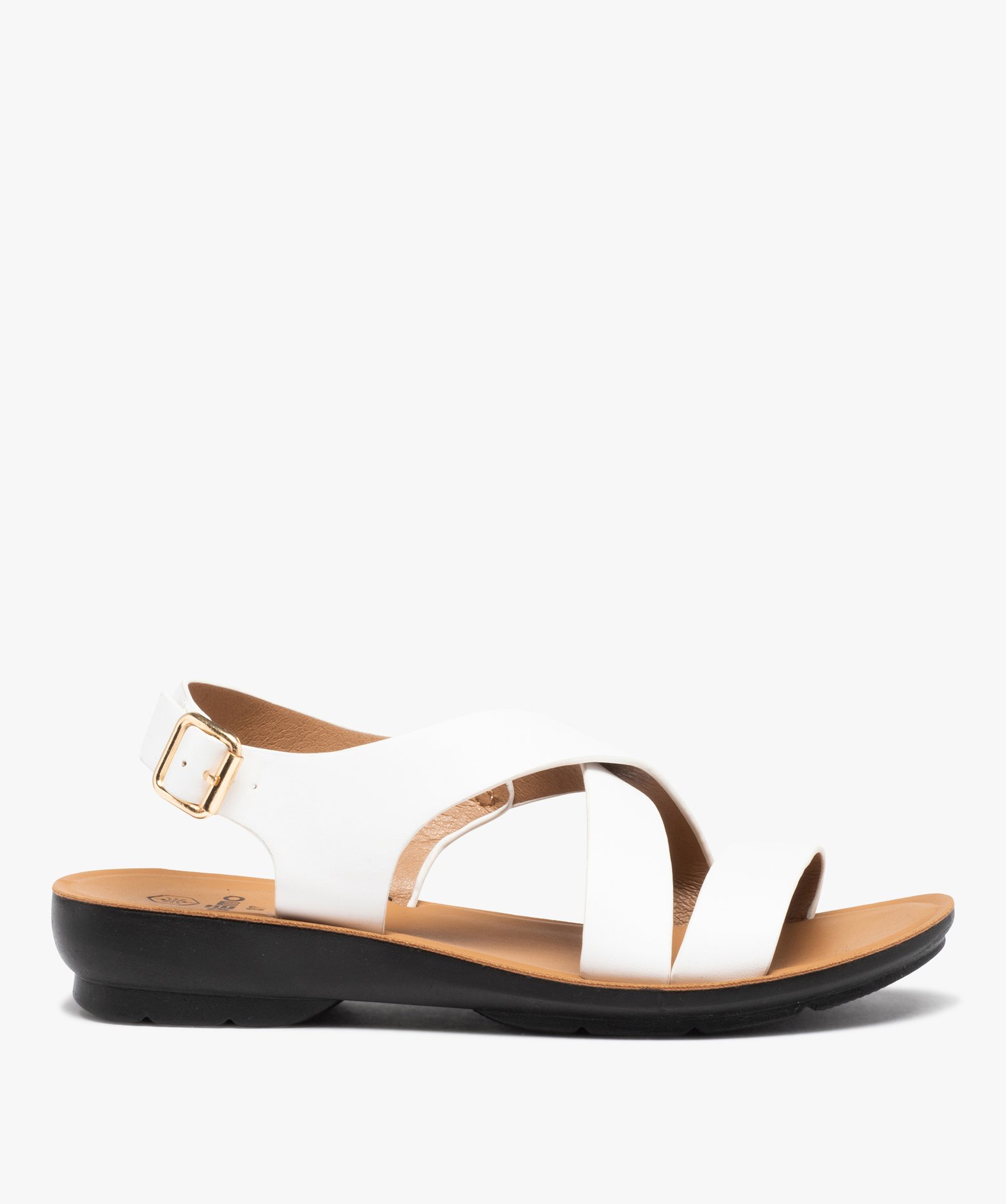 Sandales femme confort unies à semelle amortissante blanc | GEMO