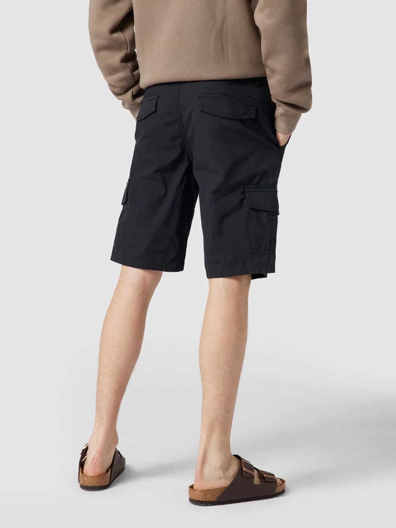 Slim Fit Cargo-Shorts mit Label-Stitching in marineblau