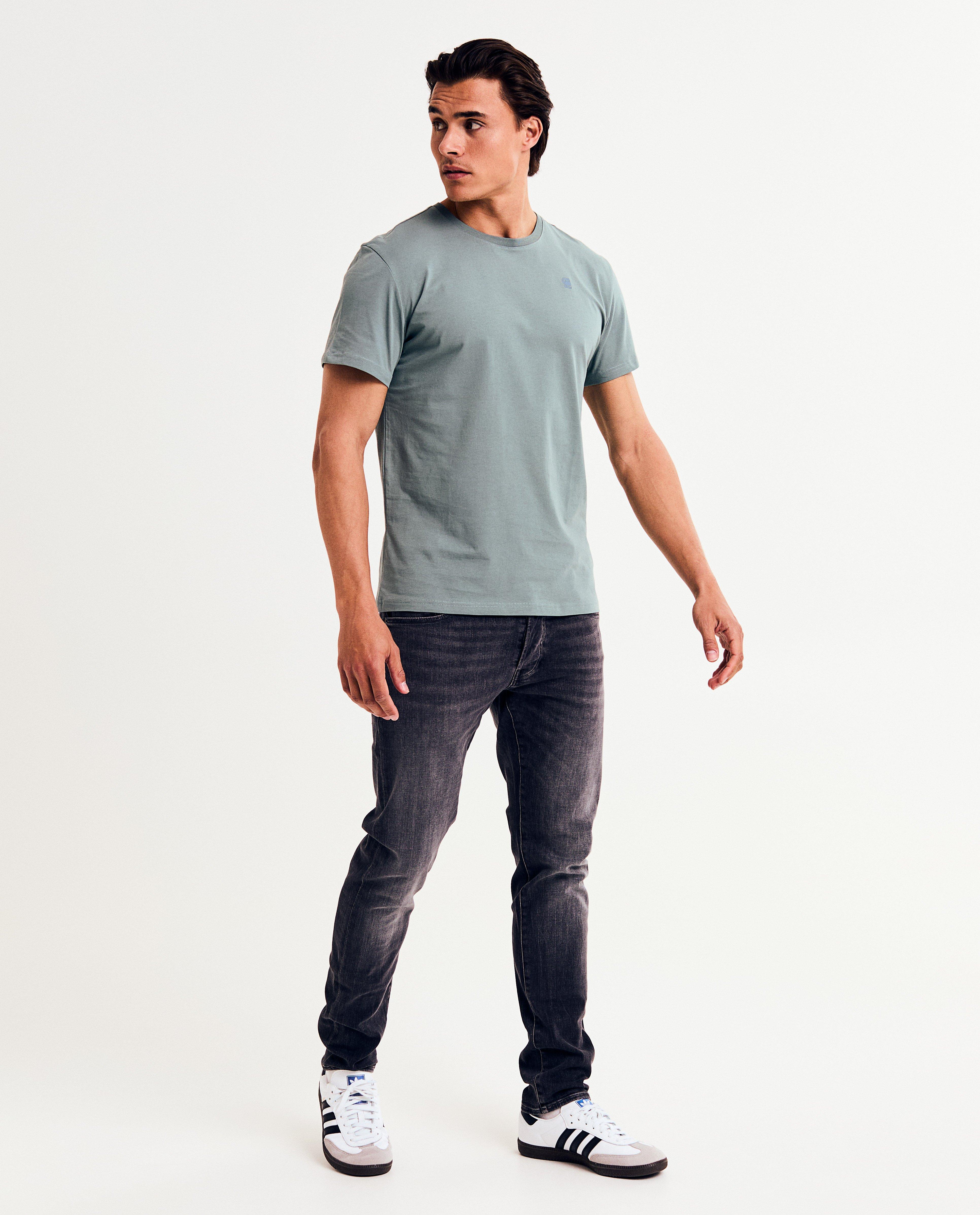 Tricou G-star cu logo brodat gri