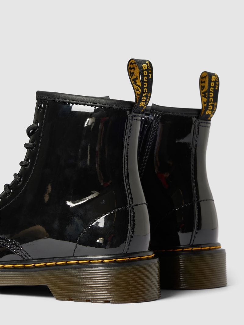 Schnürboots mit Reißverschluss in schwarz
