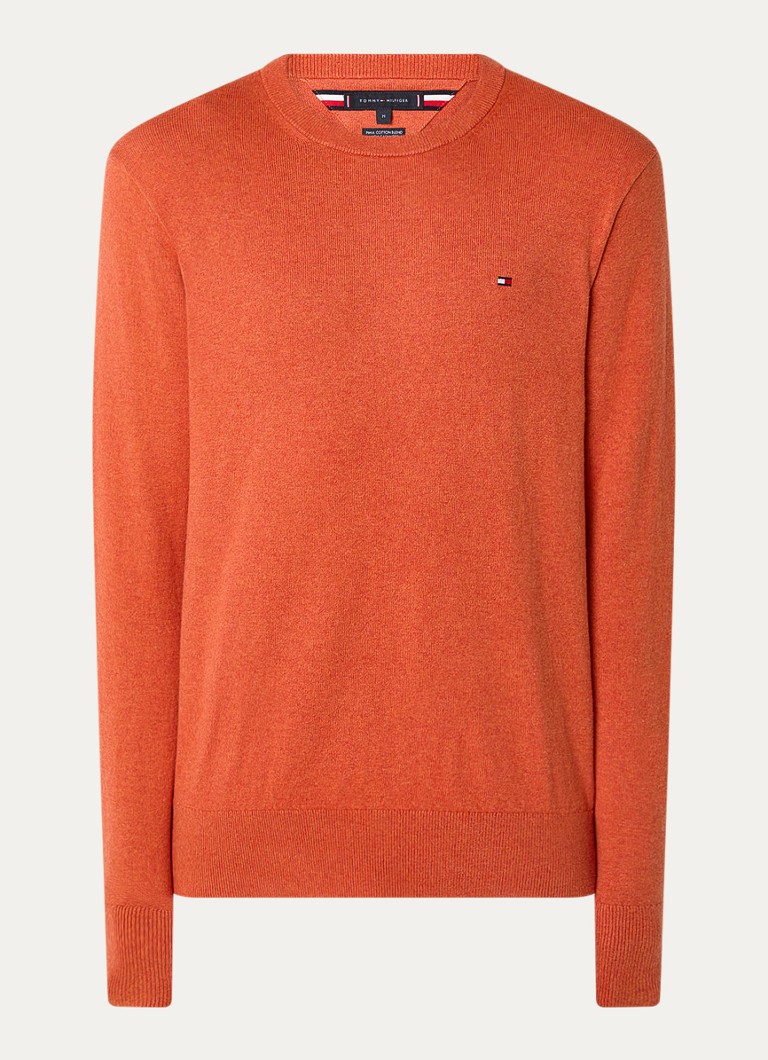 Tommy Hilfiger Fine-knit cashmere blend pullover with logo embroidery