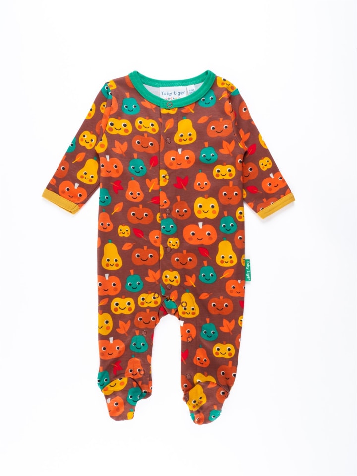 Toby Tiger Schlafanzug mit Kürbis Print in orange günstig kaufen