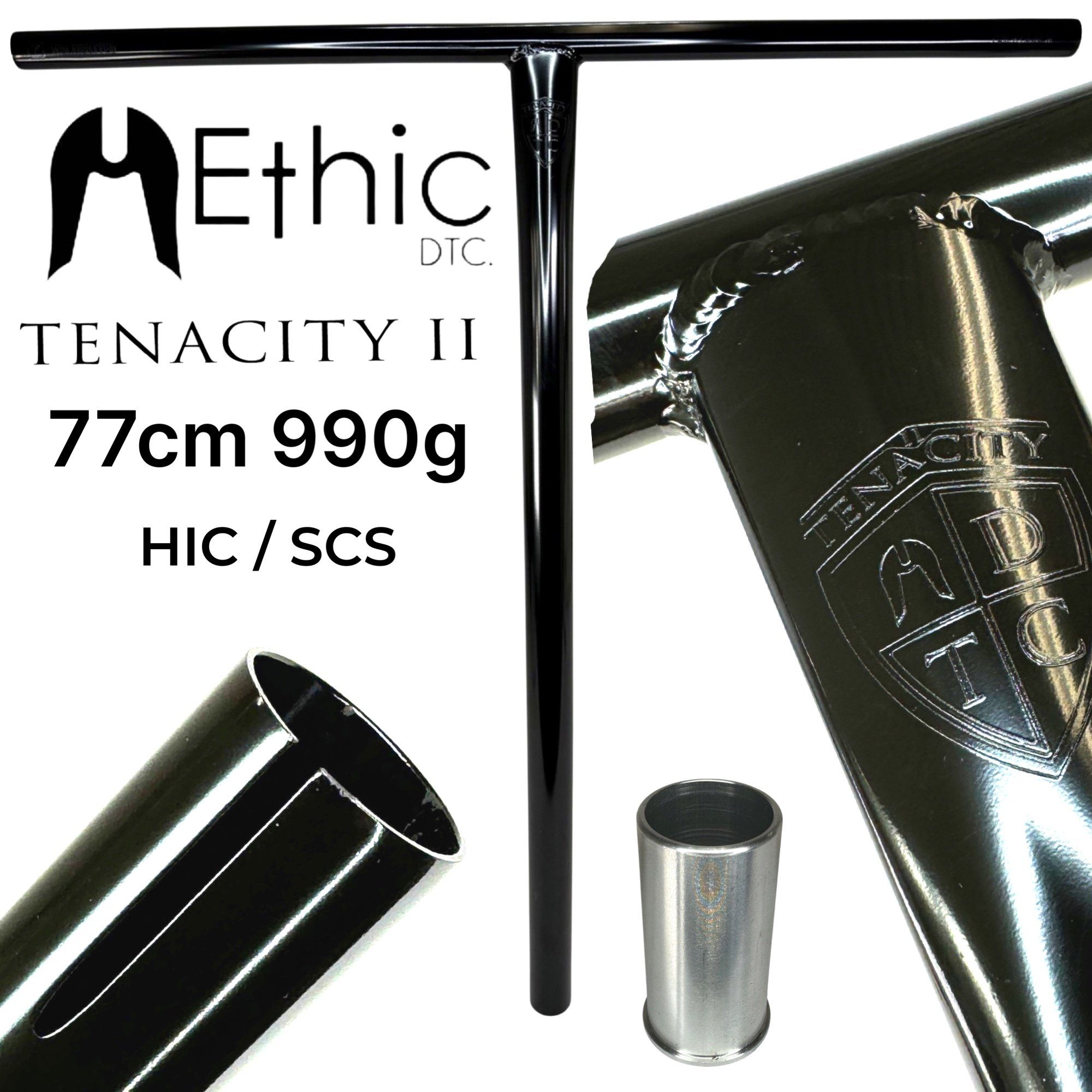Ethic DTC Stuntscooter Ethic DTC Tenacity V2 Stunt Scooter Bar HIC/SCS Black Mirror