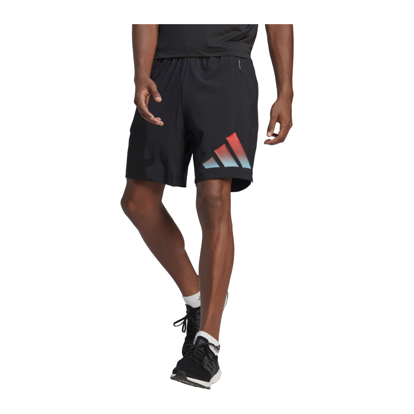 adidas 3Bar Short Schwarz Rot Blau