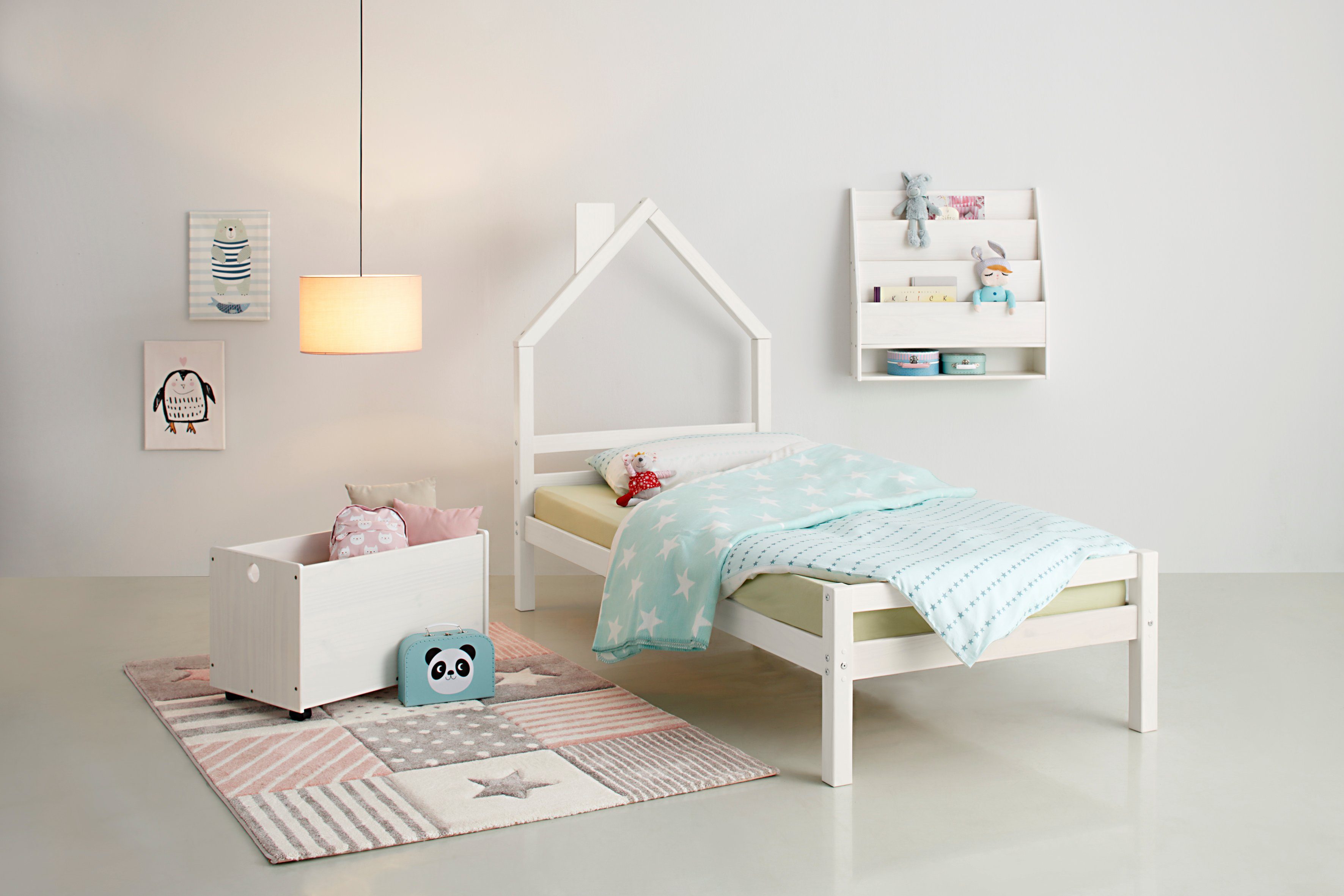 Lüttenhütt Kinderregal Alpi, 1-tlg., Wandregal aus Kiefernholz, Wandmontage, Farbvarianten, Breite 70 cm