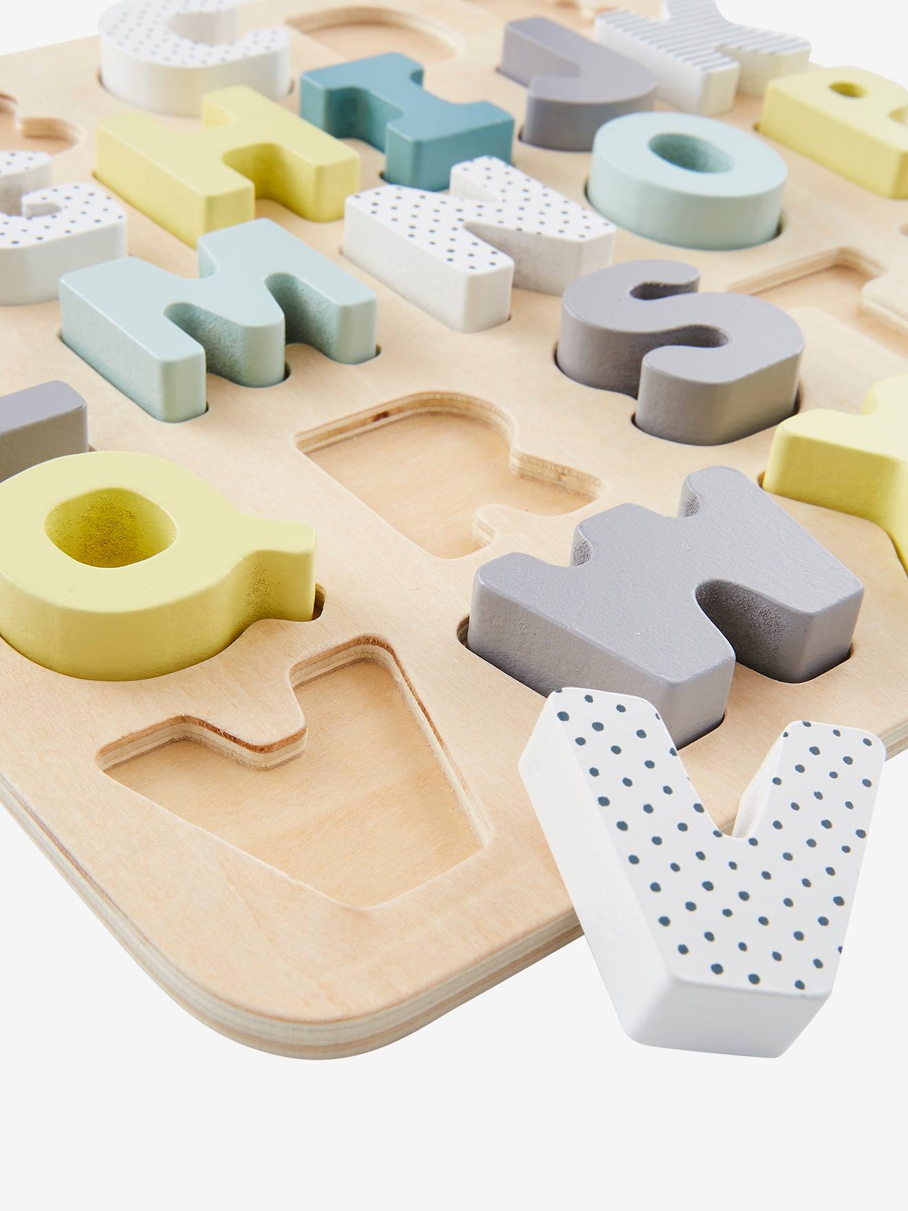 Vertbaudet Kinder Buchstaben-Puzzle, Holz FSC - rosa