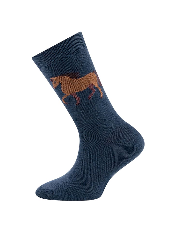 ewers 6er-Set Socken 6er Pack Pferde in blau-beige meliert günstig kaufen