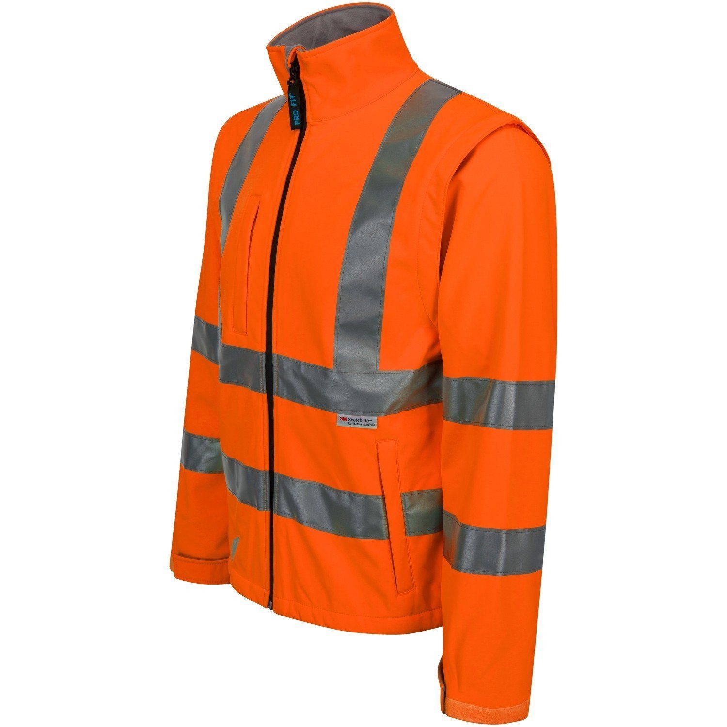 PRO FIT by Fitzner Arbeitsjacke Warnschutz-Softshelljacke Neonorange (1, Stück) Wind & Wasserabweisend, Atmungsaktiv, Reflektierend, Fleece Futter