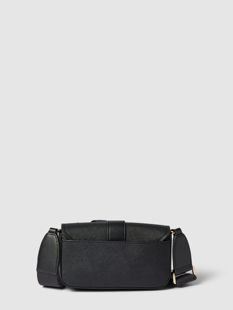 Umhängetasche mit Label-Detail Modell 'GREENWICH' in schwarz