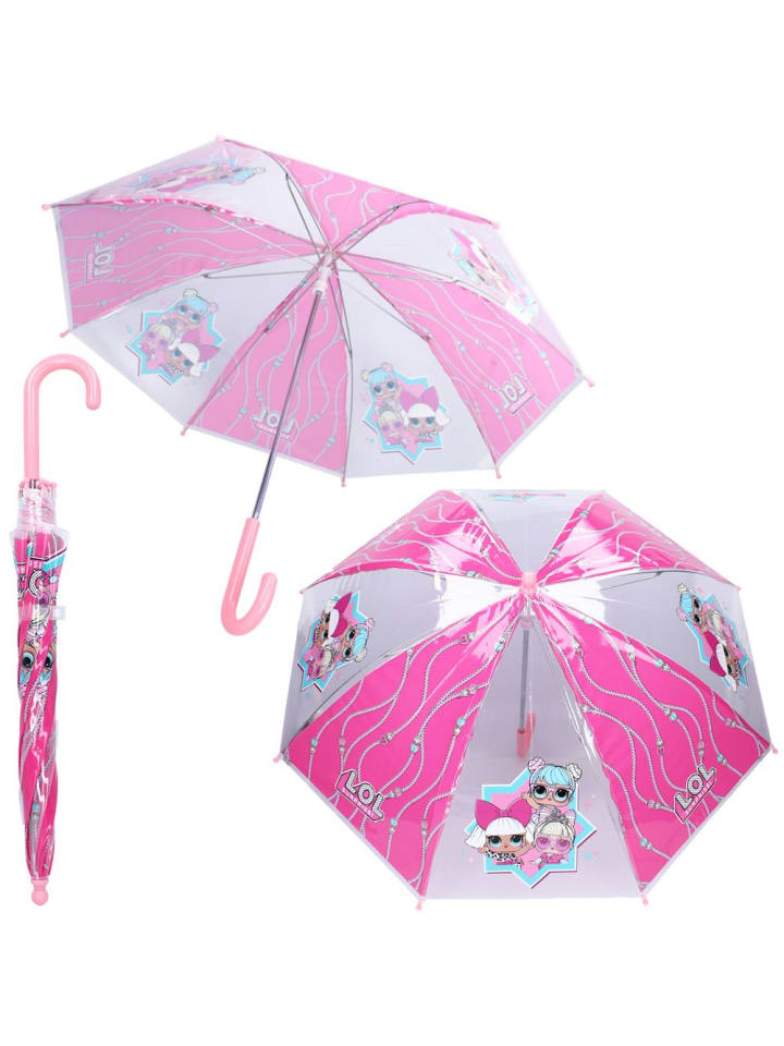 L.O.L. Surprise Stockschirm rosa & transparent | L.O.L. Surprise | Kinder Regenschirm günstig kaufen onesize