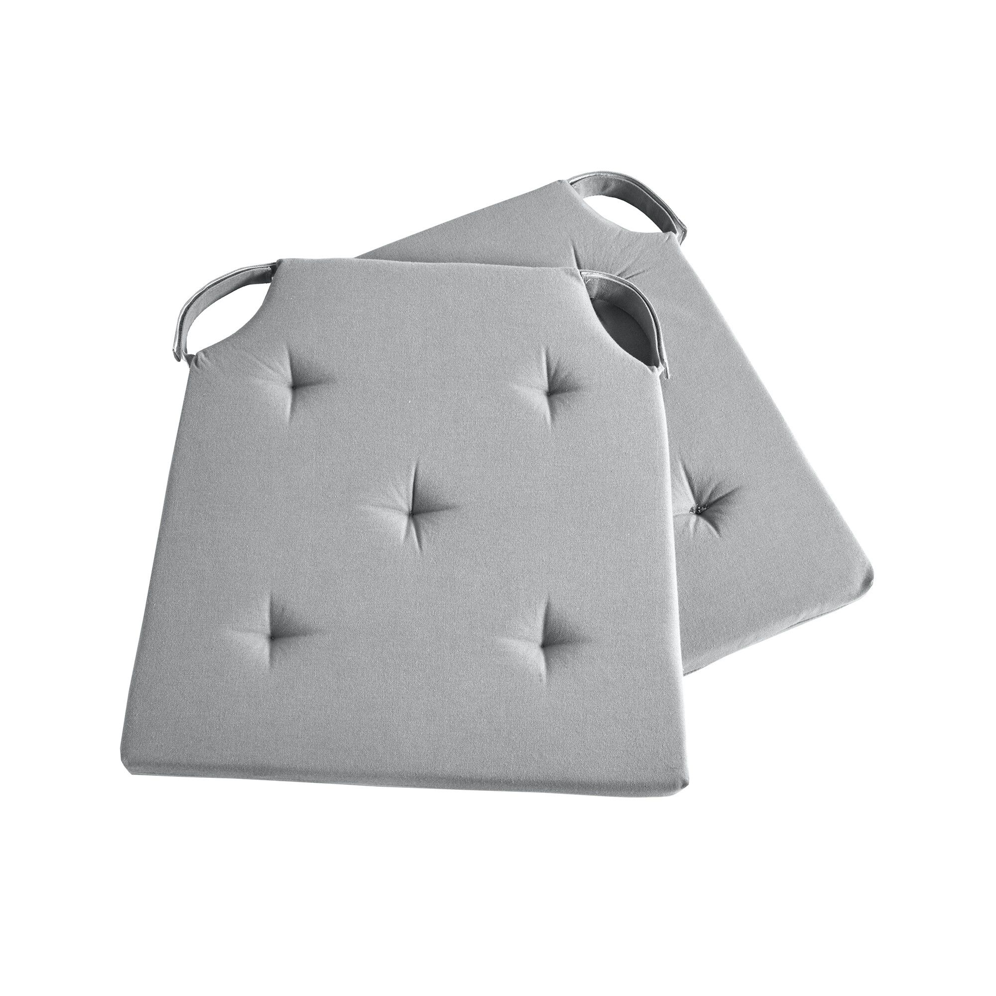 Galette de chaise unie carrée coton