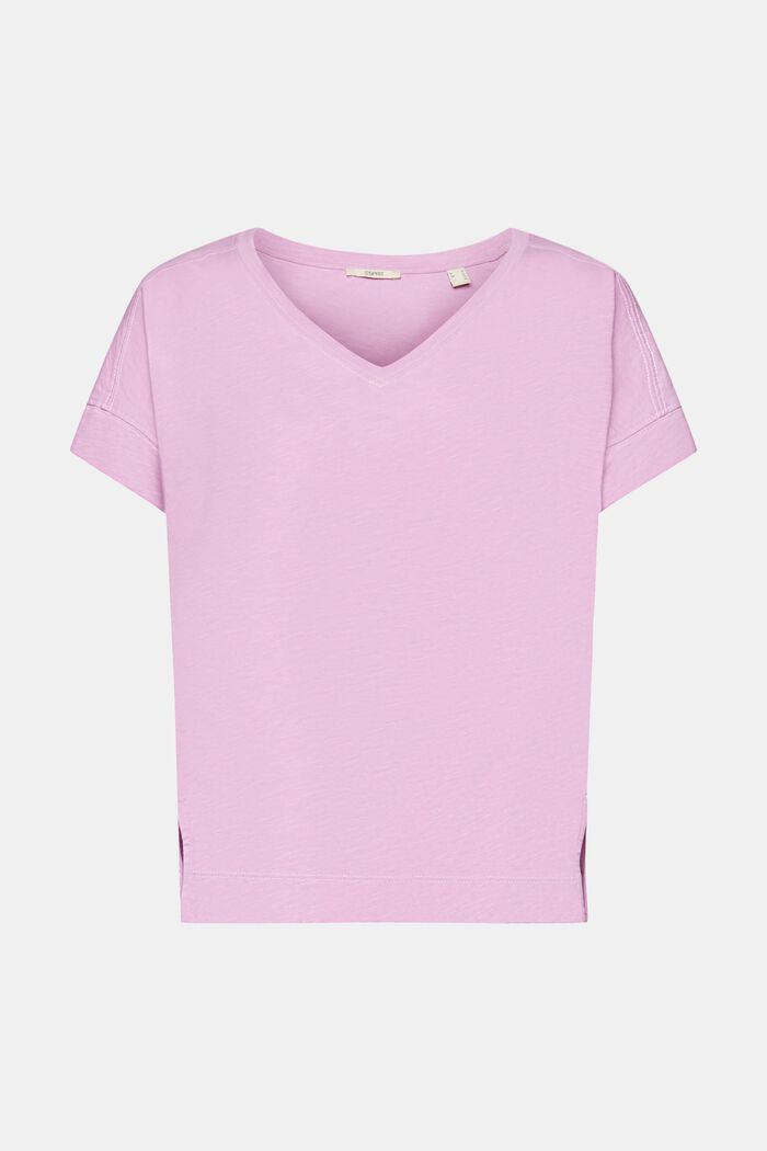 Baumwoll-T-Shirt mit V-Ausschnitt