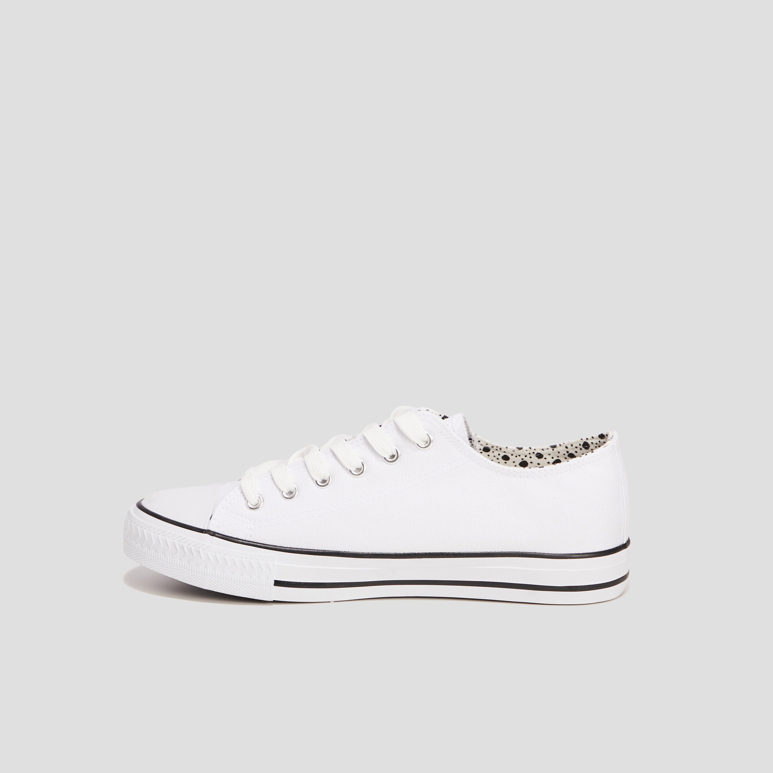 Tennis en toile à lacets blanc femme | La Halle