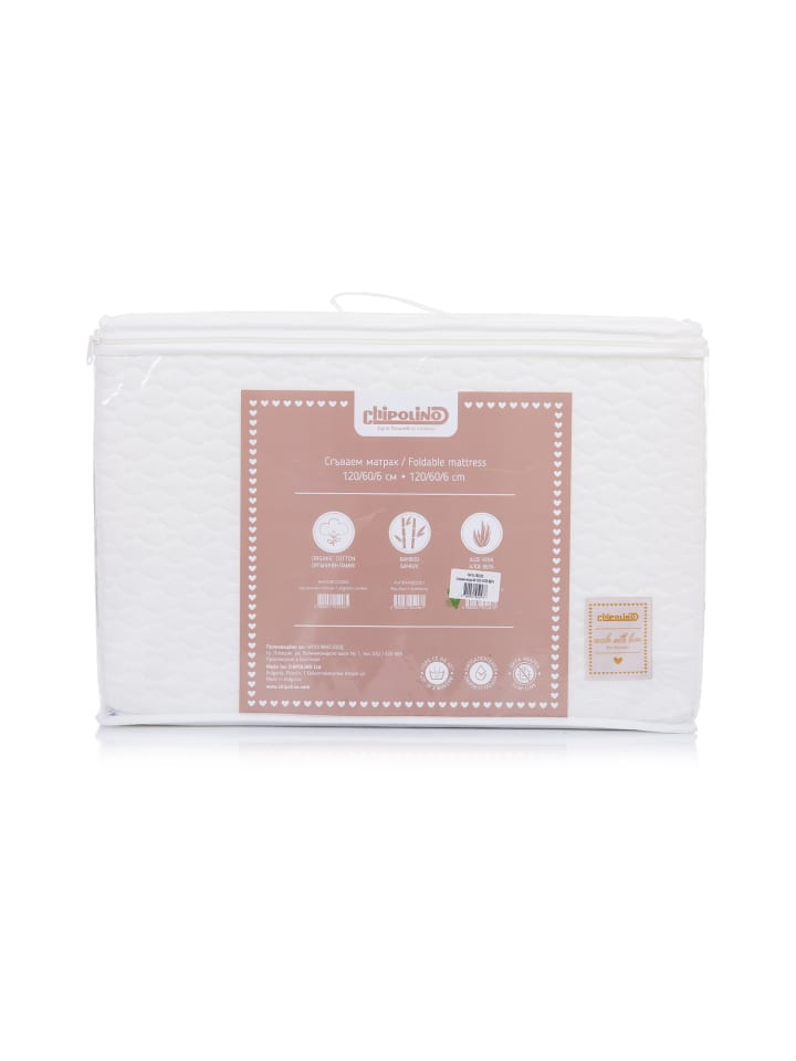 Chipolino Baby-Faltmatratze Aloe  in weiß günstig kaufen 60x120 cm