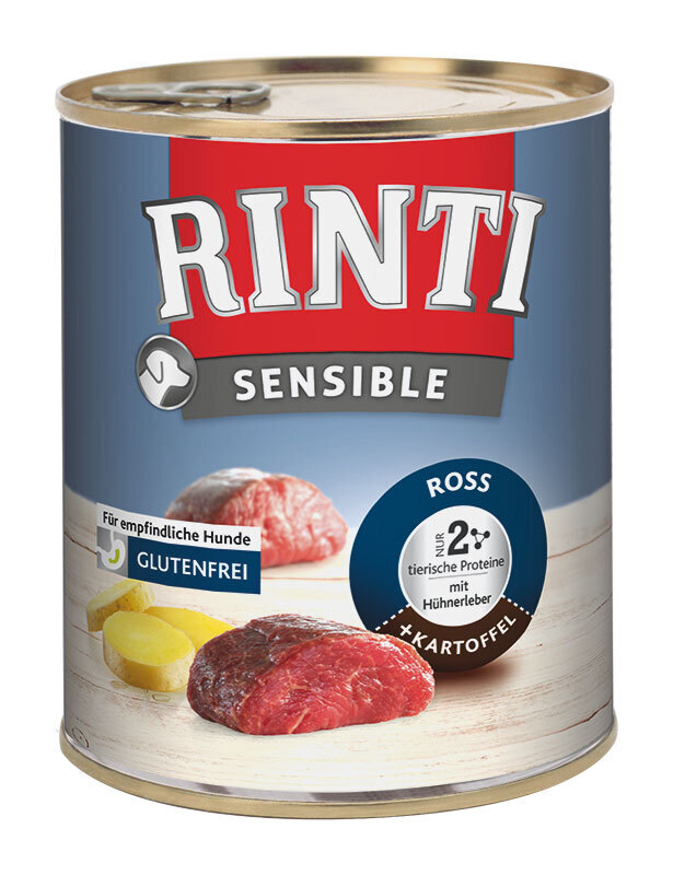 RINTI Hundenassfutter RINTI Sensible Ross & Hühnerleber 24x800 g