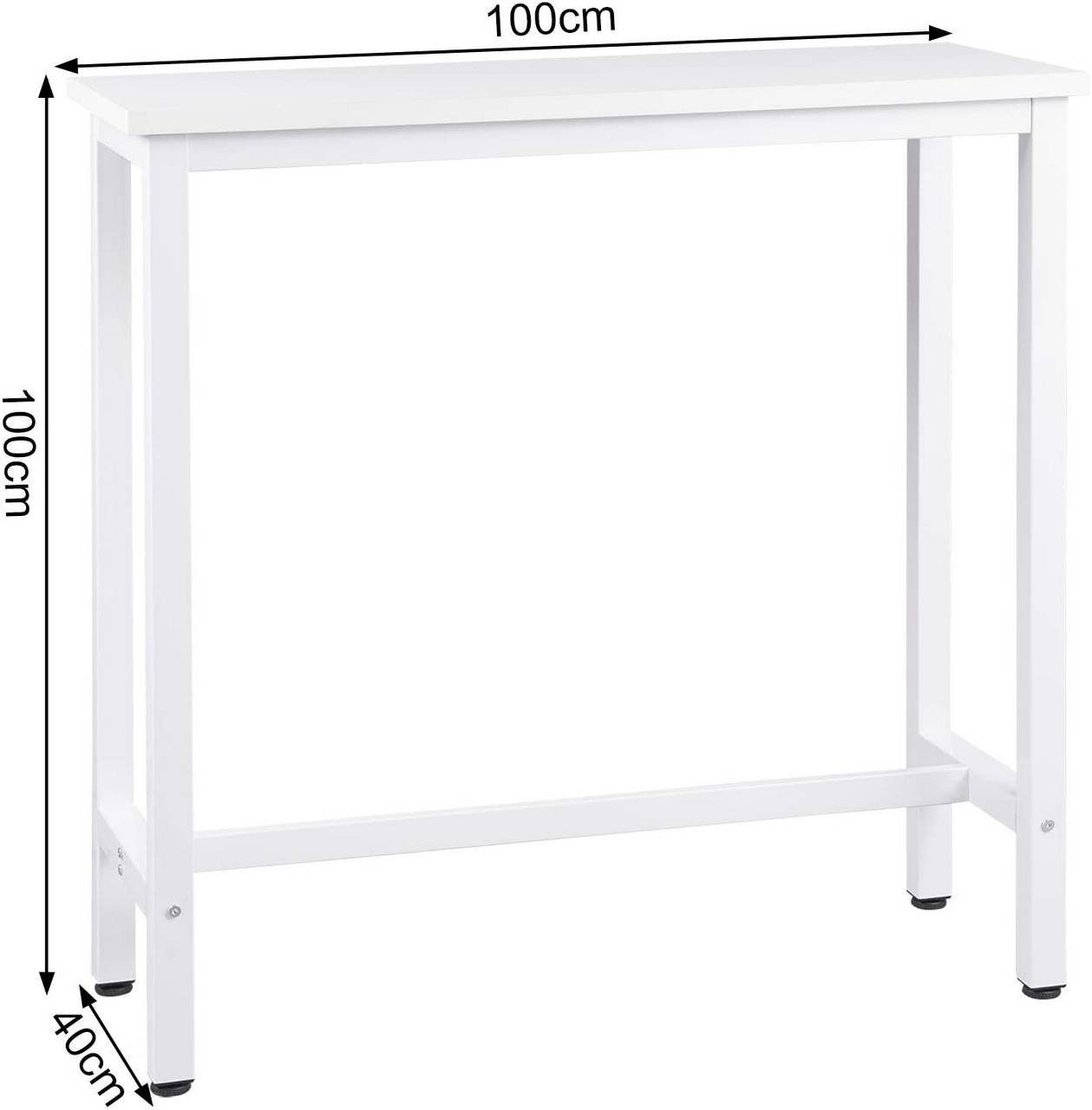 Woltu Bartisch, Bartisch aus Metall, Tischplatte aus MDF, 100x40cm