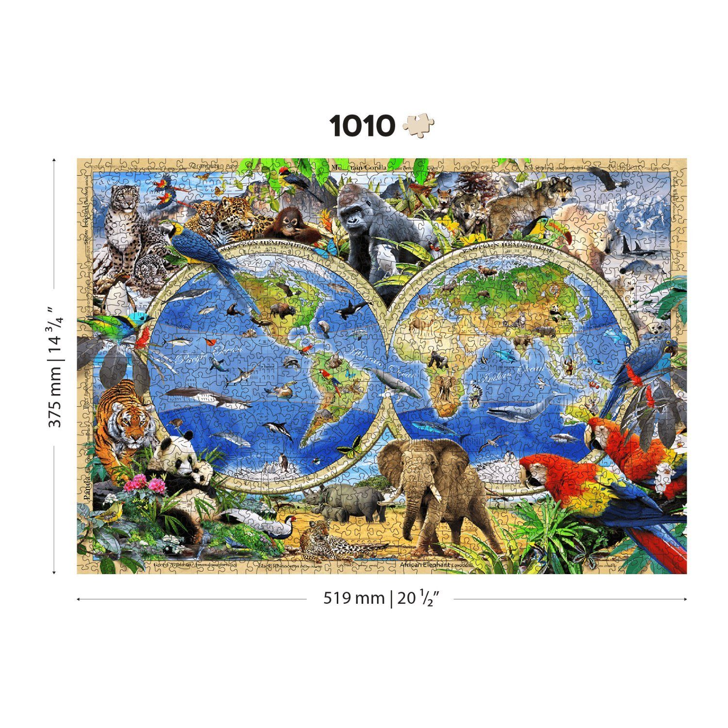 Wooden City Puzzle WoodenCity Königreich der Tiere Puzzle 1010 Holzpuzzle, 1010 Puzzleteile