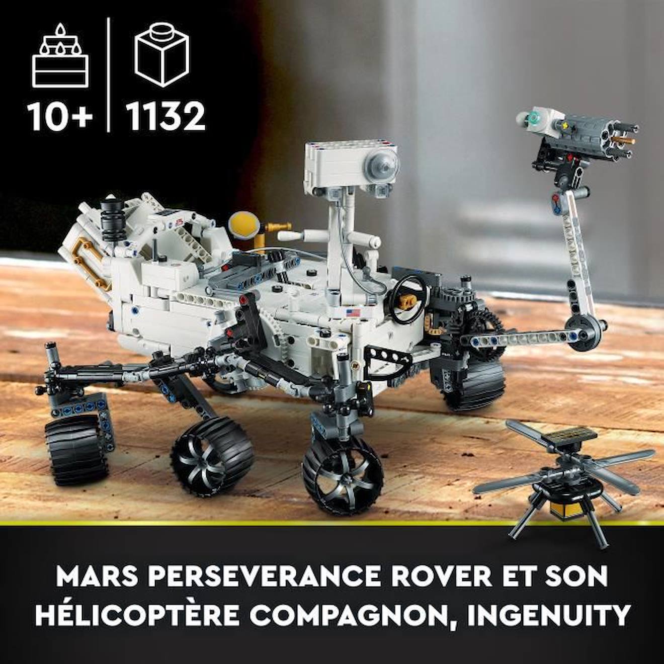 LEGO® Technic 42158 NASA Mars Rover Perseverance, Jouet Découverte de l'Espace, avec AR App blanc