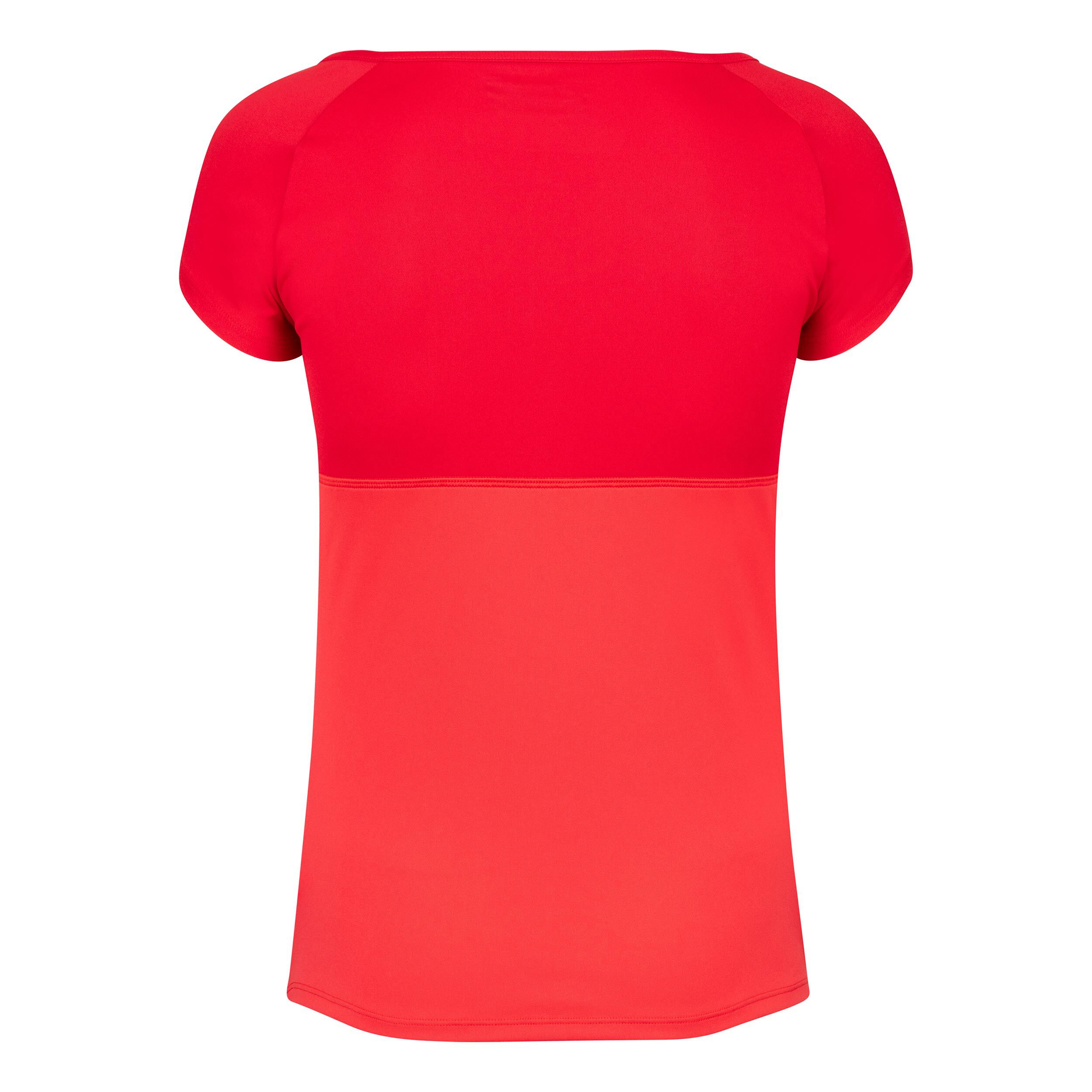 Play Capsleeve T-Shirt Damen - Hellrot, Dunkelrot