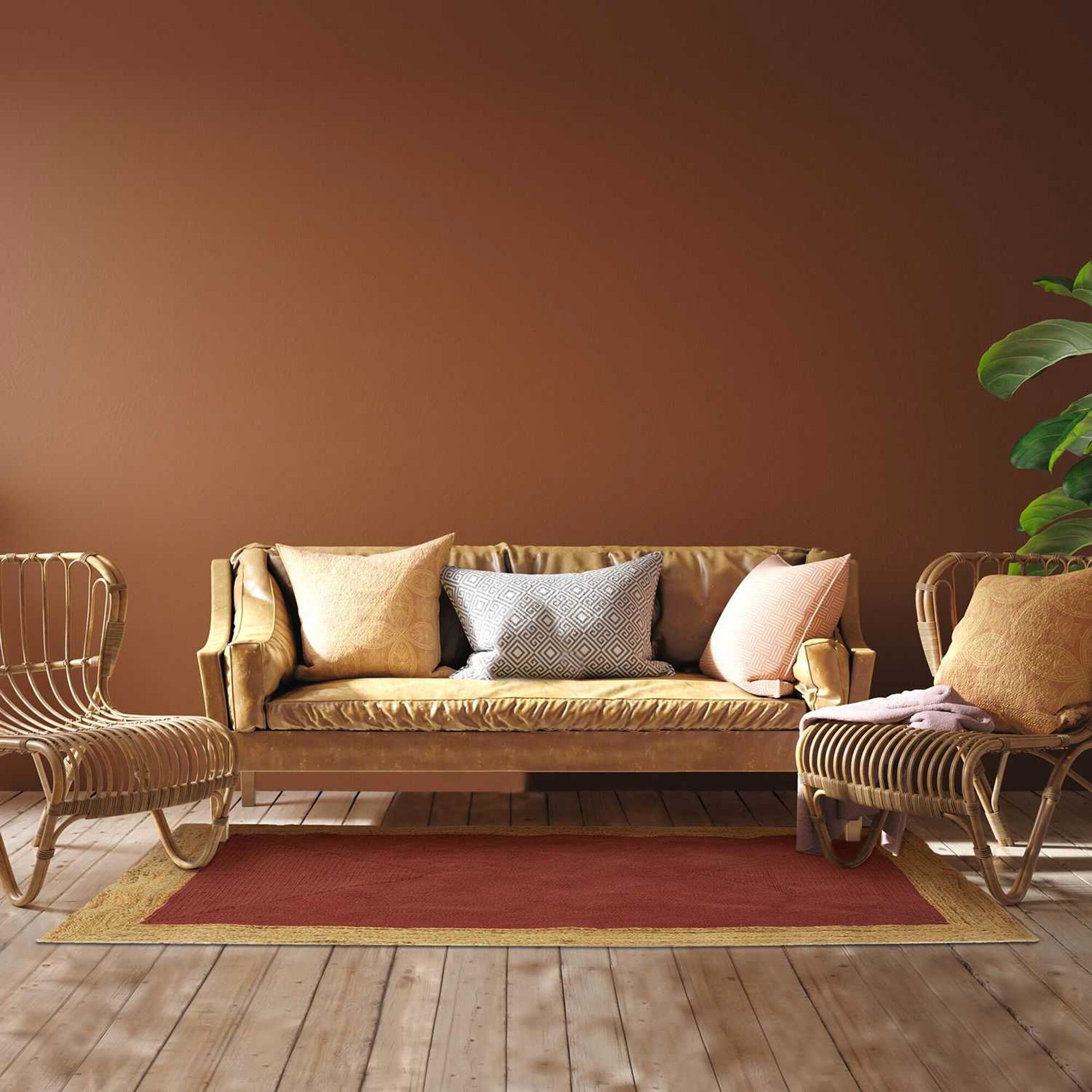 Tapis bicolore jute naturel et coton