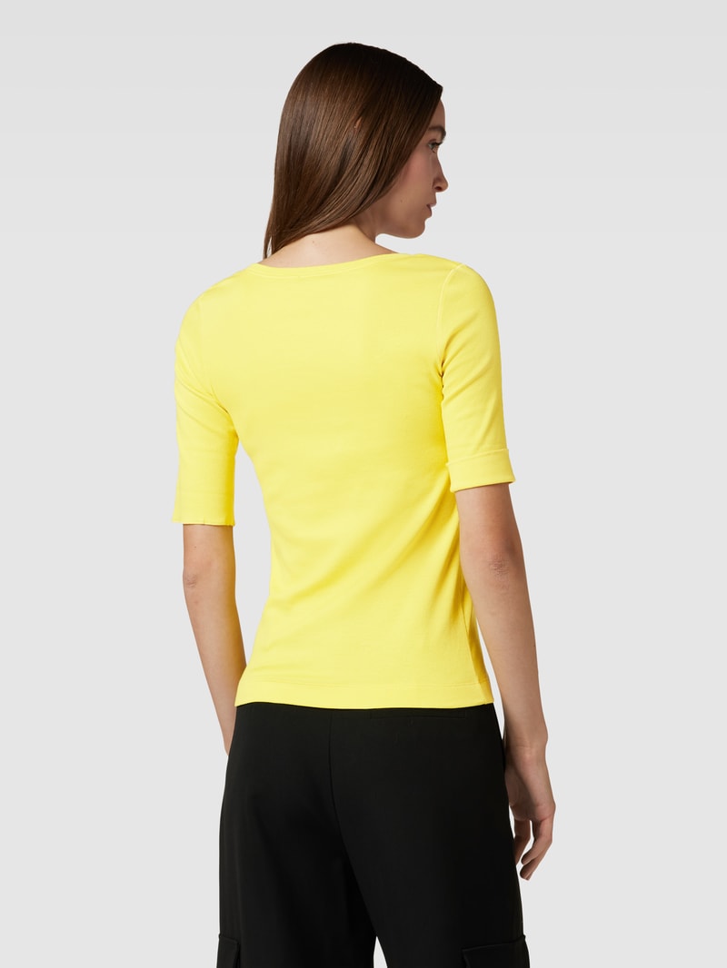 T-Shirt mit Rundhalsausschnitt in gelb