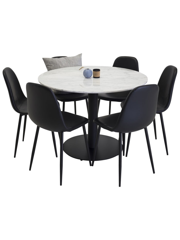 ebuy24 Essgruppe Estelle 77 (7-teilig) Schwarz 106 x 106 cm günstig kaufen onesize