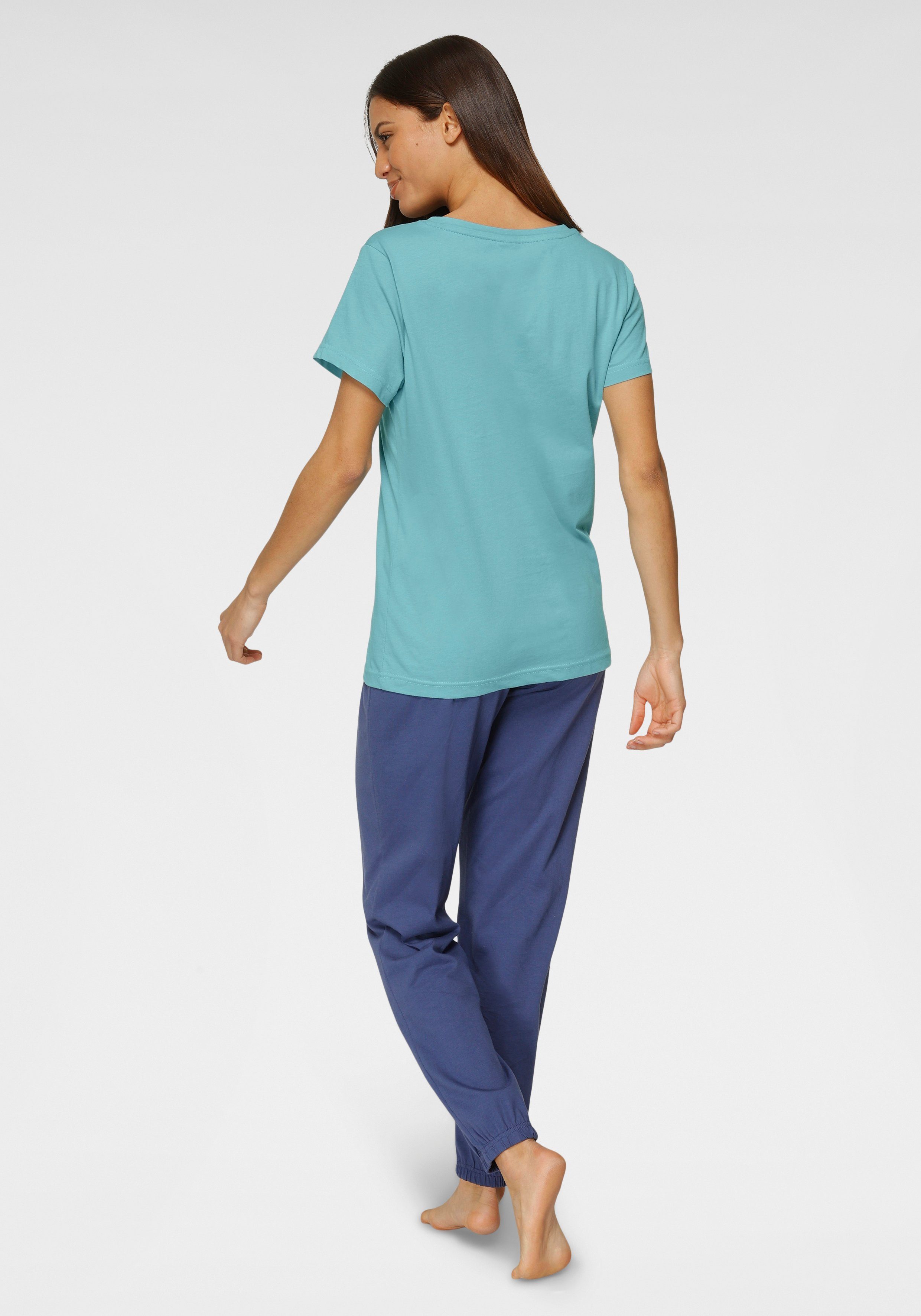 Vivance Dreams Pyjama (Set, 3 tlg) mit Frontschriftzug