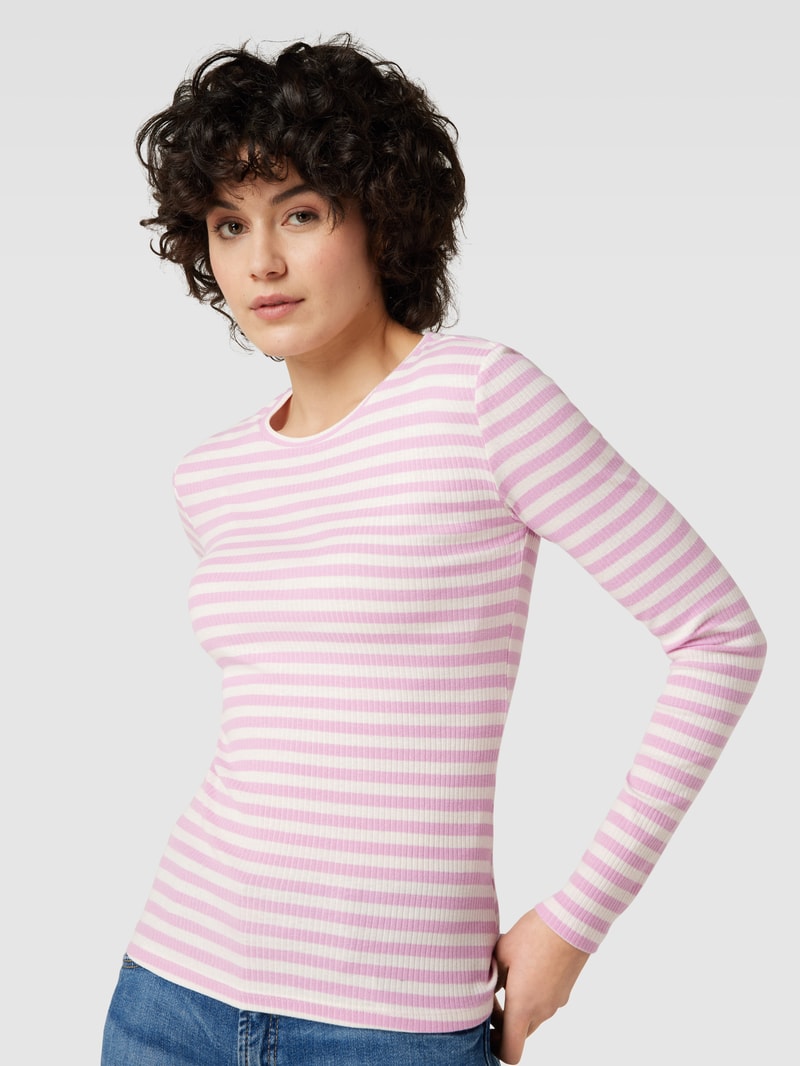 Longsleeve mit Streifenmuster Modell 'RUKA' in rosa