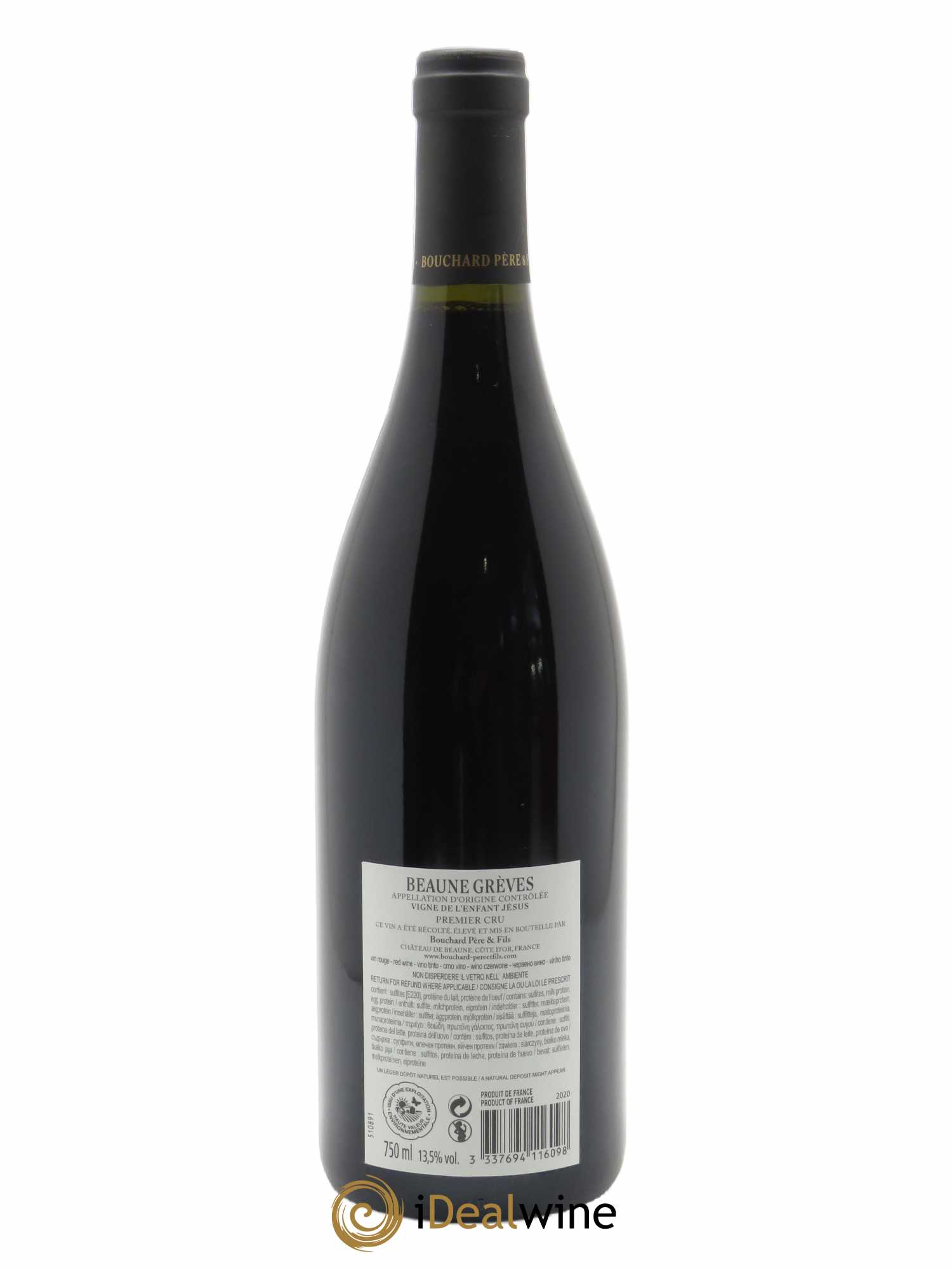 Beaune 1er cru Grèves - Vigne de l'Enfant Jésus Bouchard Père & Fils  2020 - Lot de 1 Bouteille