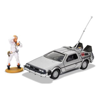 Zurück in die Zukunft Diecast Modell - DeLorean and Doc Brown Figure