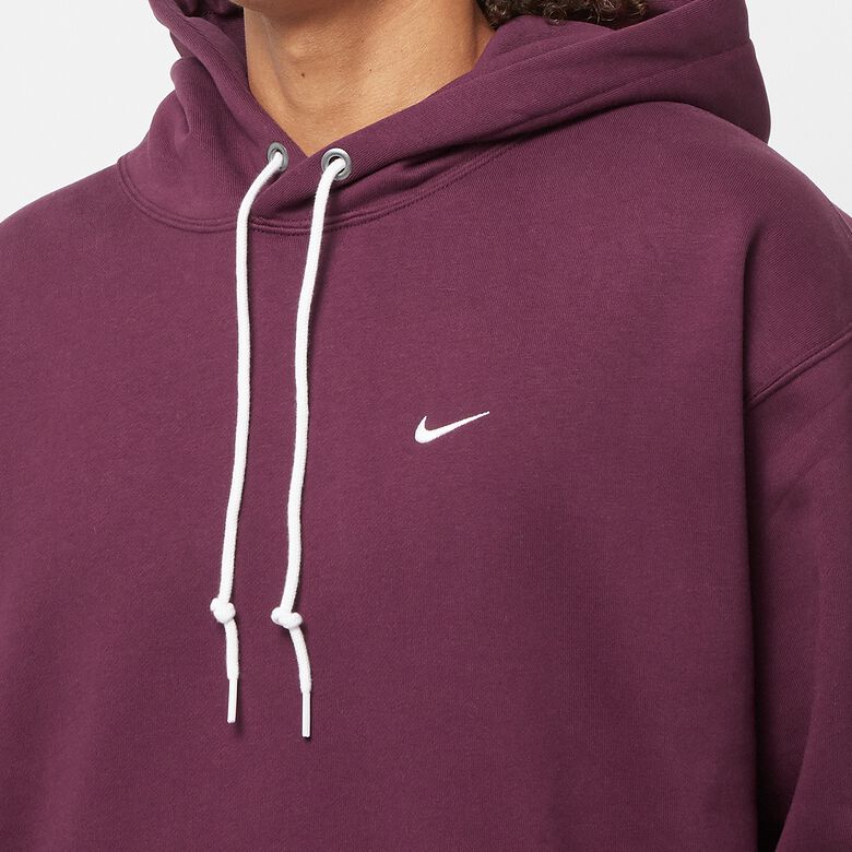 NIKE Solo Swoosh Fleece Hoodie night maroon/white