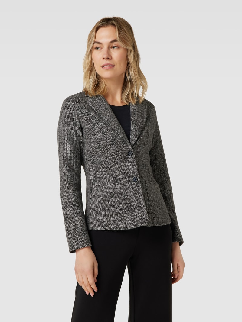 Blazer mit Fischgrat-Dessin in black
