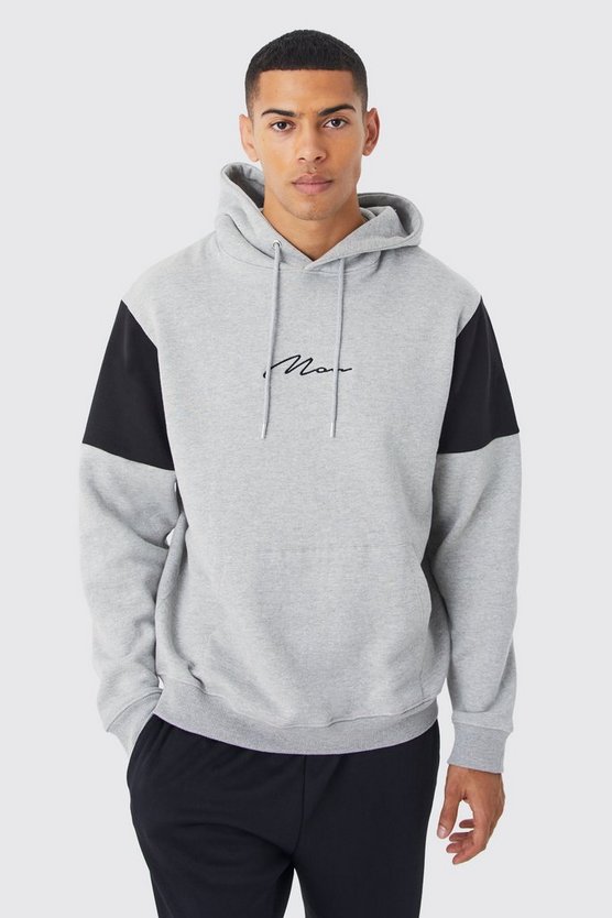 Man Signature Colorblock Hoodie