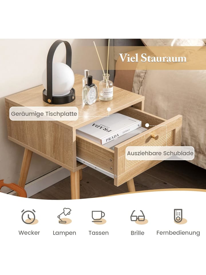 COSTWAY Nachttisch mit Schublade in Beige günstig kaufen onesize