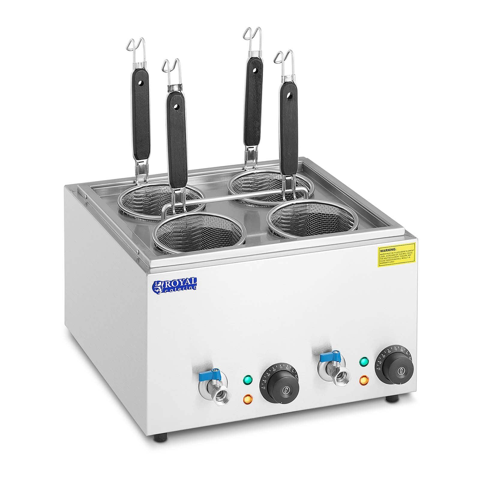 Royal Catering Nudelmaschine Nudelkocher mit 4 Körben Pastakocher Pasta-Station Temperatur: 30 -, 3,000 W