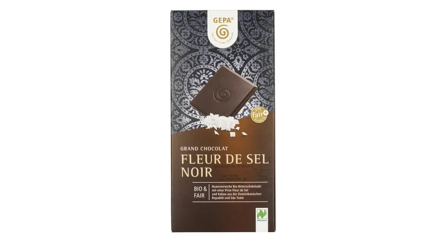 GEPA Bio Grand Chocolat Fleur de Sel Noir 100 g