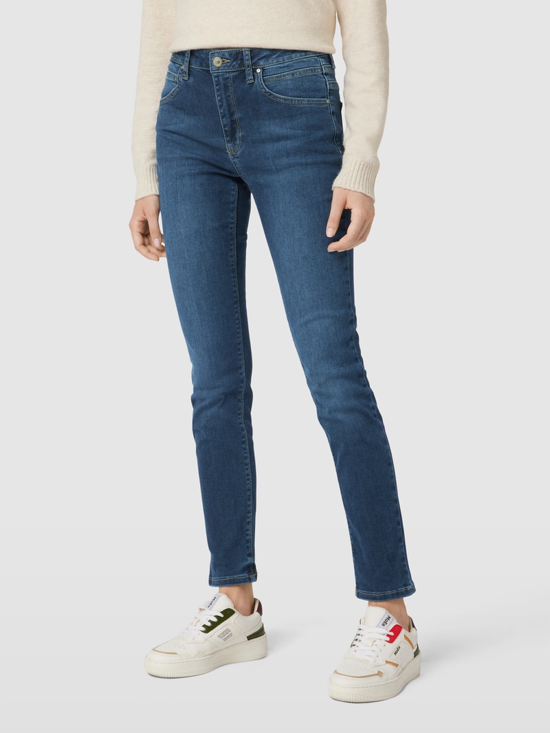 Skinny Fit Jeans im 5-Pocket-Design Modell 'AMAL' in dunkelblau
