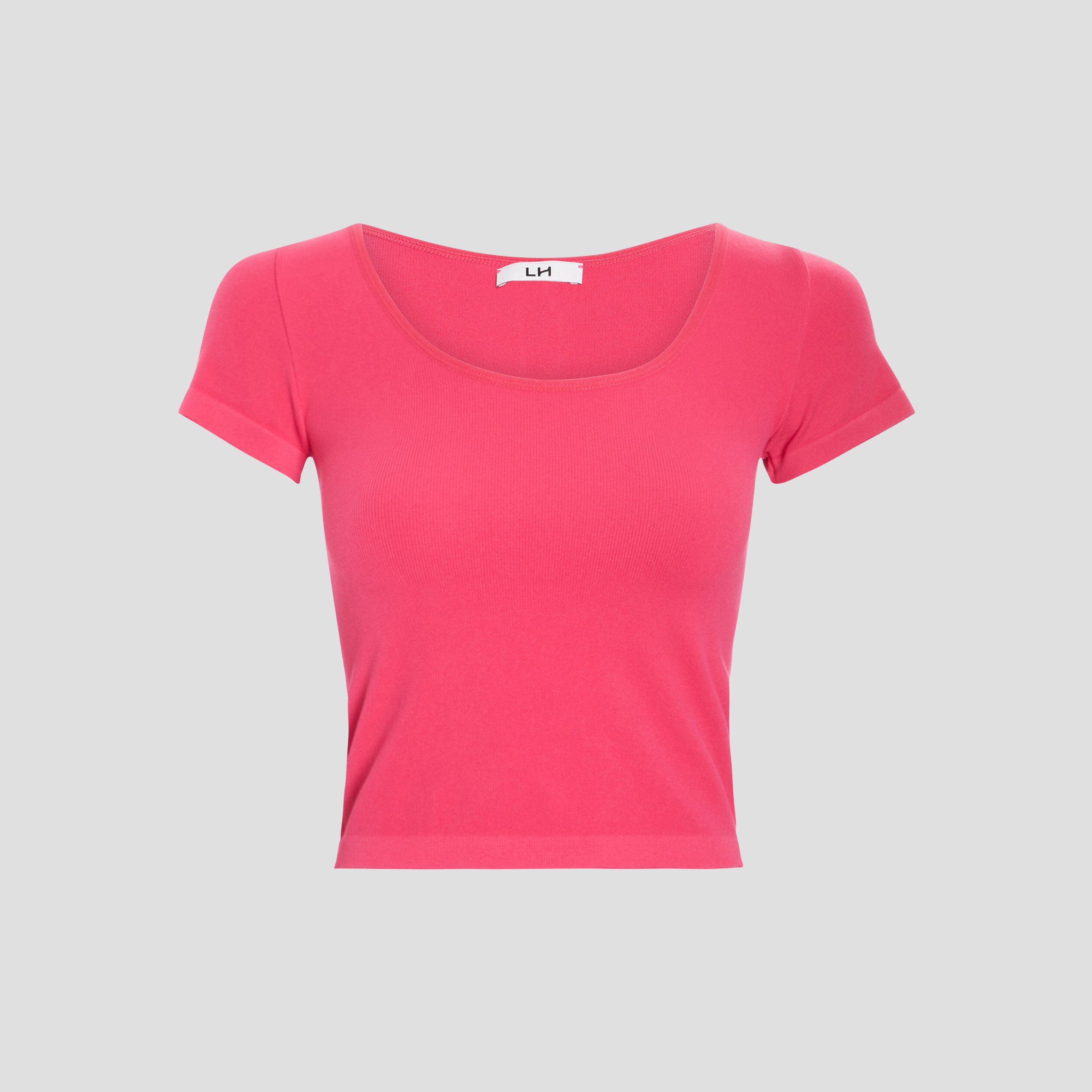 T-shirt manches courtes rose cerise femme | La Halle