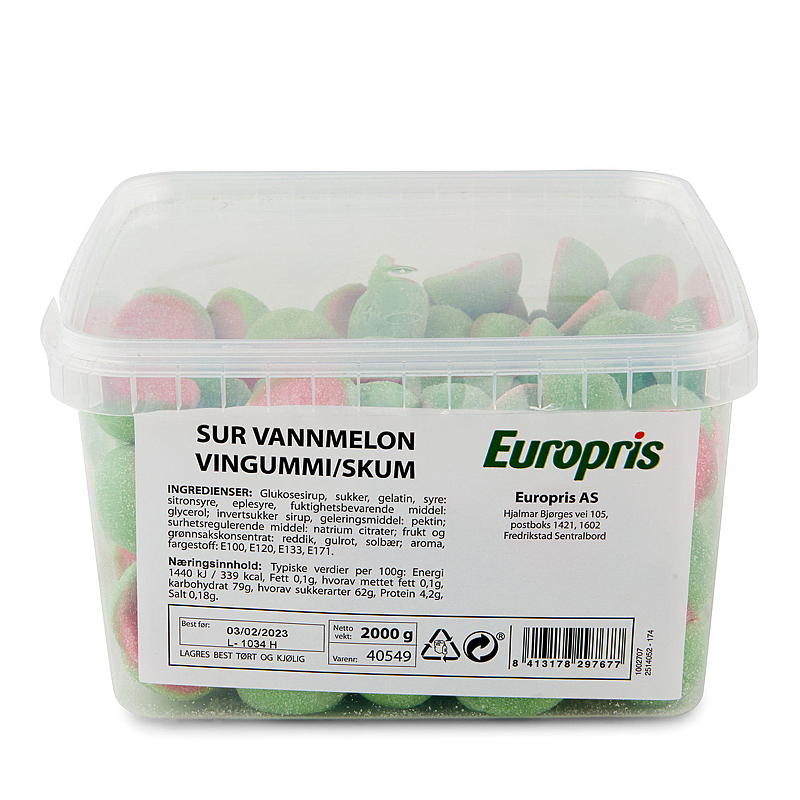 KnallGodt Sur vannmelon 2 kg Vingummi/skum, Vidal