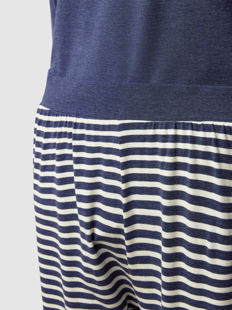 Pyjama mit Streifenmuster Modell 'MODERN STRIPES' in dunkelblau