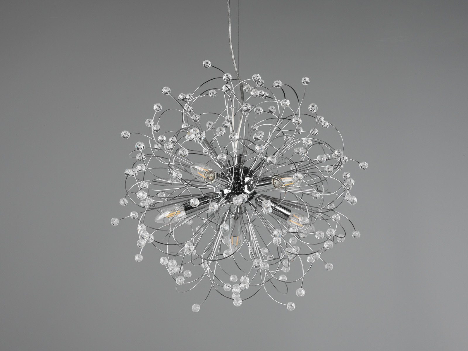 meineWunschleuchte LED Pendelleuchte, Dimmfunktion, LED wechselbar, warmweiß, ausgefallene Designer Kristall-lampe für Treppenhaus & Galerie, Ø 55cm
