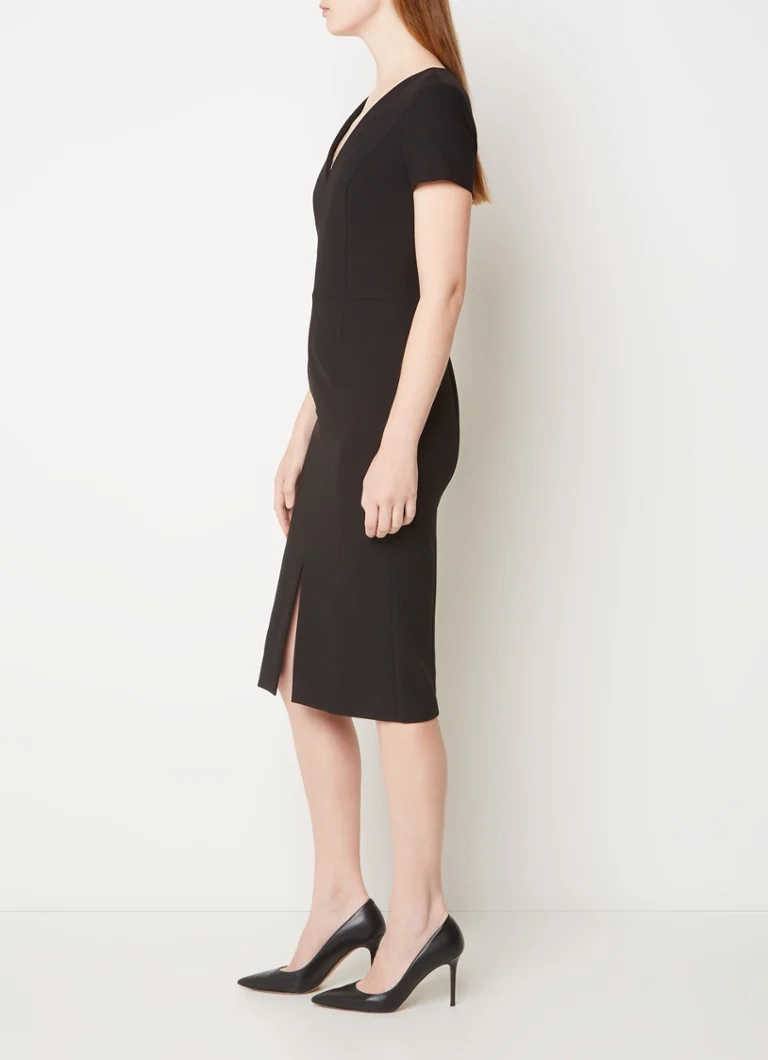 Rochie midi HUGO BOSS Kalamara cu crăpătură